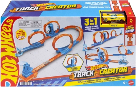 autodráha hot wheels track creator – tři smyčky