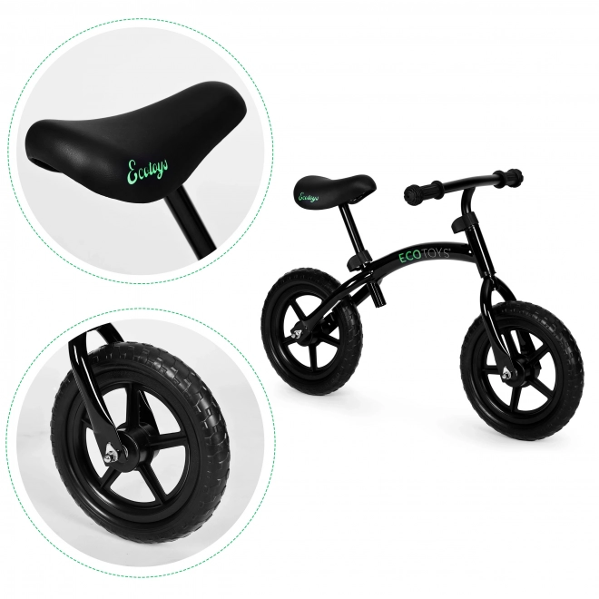Dětské balanční kolo, odrážedlo, kola EVA ECOTOYS – černé