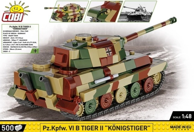 Model tanku Tiger II Königstiger z plastových kostiček
