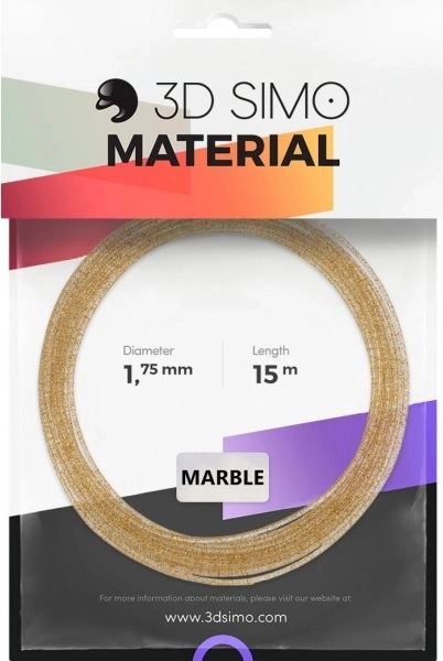 filament marble pro 3d pera a 3d tisk – zlatý, 1,75 mm, 15 m