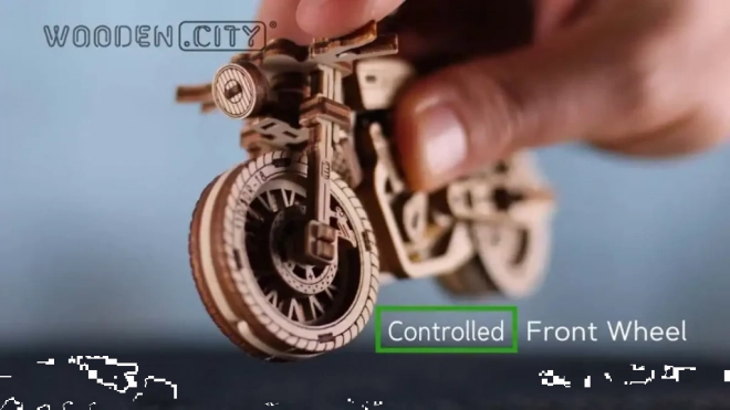 Dřevěné 3D puzzle - Motocykl Cafe Racer