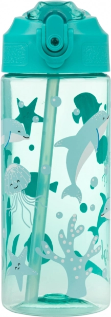Tritanová láhev s brčkem svět oceánu 500 ml