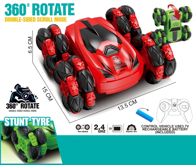 Woopie Zábavné RC auto s akrobacemi 360° s dálkovým ovládáním 2,4 GHz