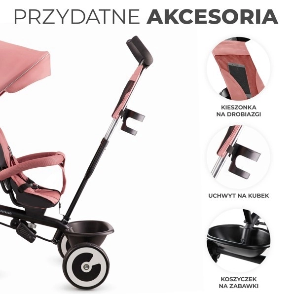 Dětská tříkolka Aston růžová