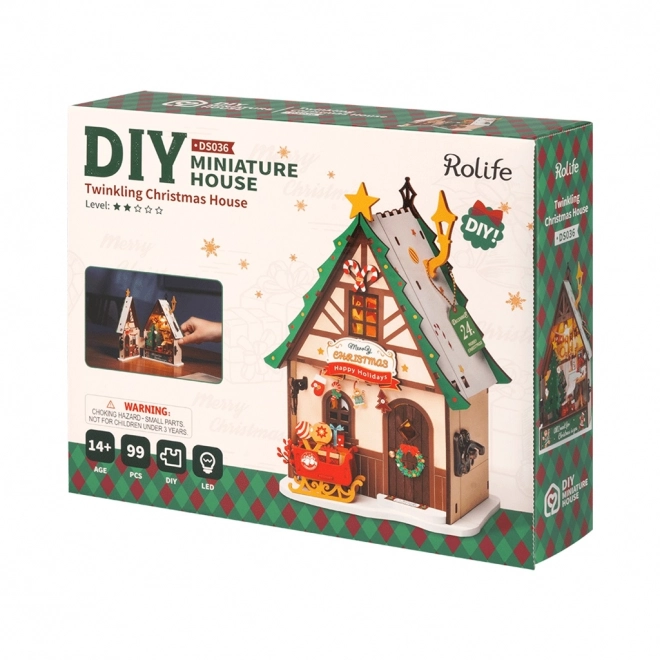 Miniatura domečku Svítící vánoční dům