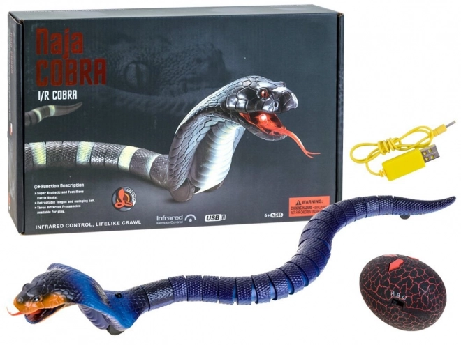 Zábavný dálkově ovládaný had Cobra – Modrá