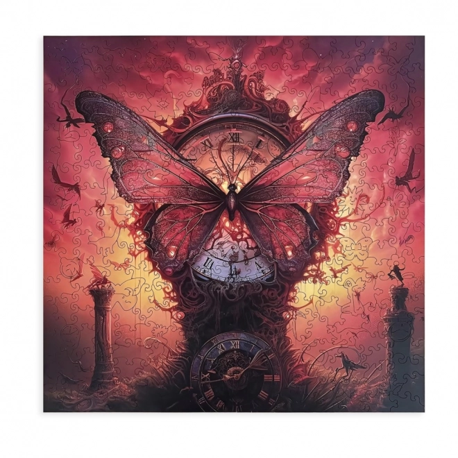 Wooden puzzle Magic Butterfly Clock A3