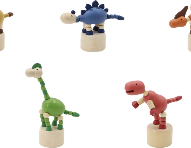 Dřevěný mačkací dinosaurus