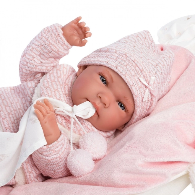 Llorens 73860 NEW BORN HOLČIČKA - realistická panenka miminko s celovinylovým tělem - 40 cm