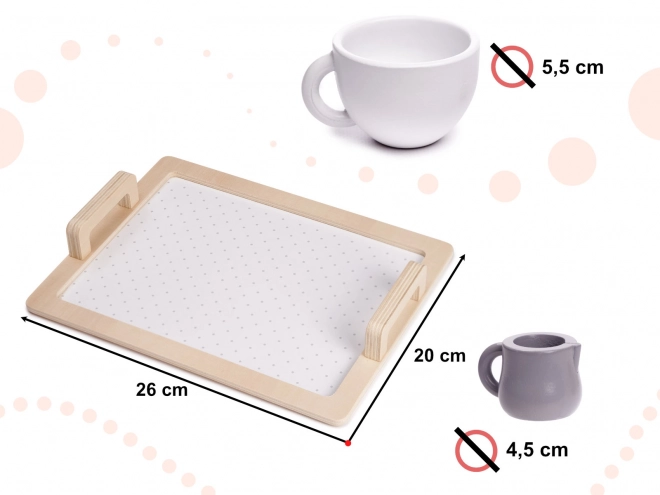 Dřevěný čajový set pro děti s nádobím