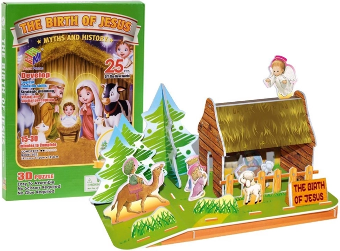 3D puzzle jesličky v Betlémě 25 dílků