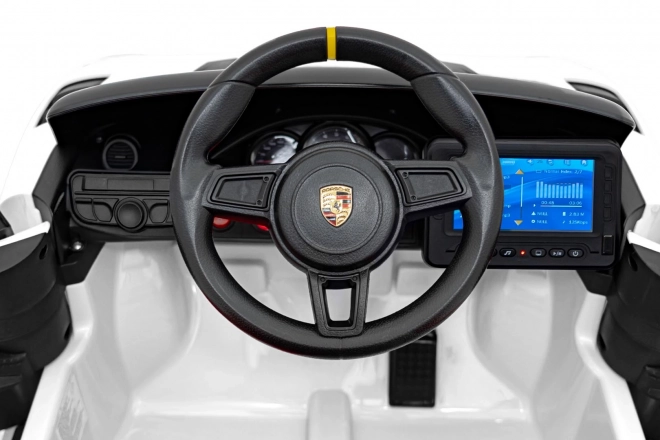 Elektrické autíčko Porsche 718 s MP4 audio panelem – Bílé