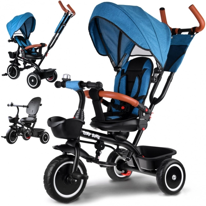 Dětská tříkolka Tiny Bike 3v1 s otočnou sedačkou a stříškou – Zelená