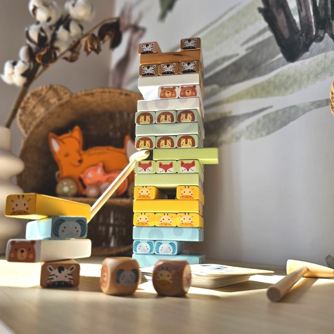 TOOKY TOY houpající se věž se zvířaty