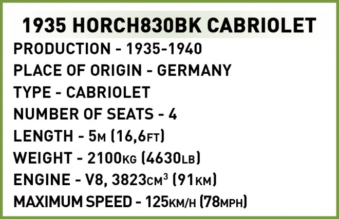 COBI 2262 1935 Horch 830 Cabriolet, 1:35, 243 k, 1 f