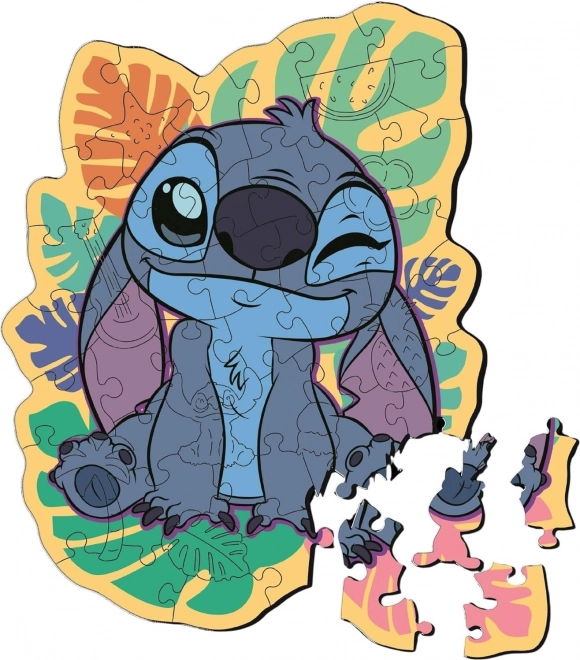 Dřevěné puzzle s 50 dílky Lilo & Stitch