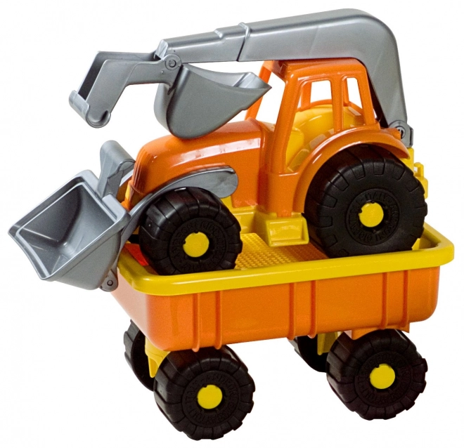 Androni Traktorski nakladač s prikolico Power Worker dolžina 58 cm – Oranžový