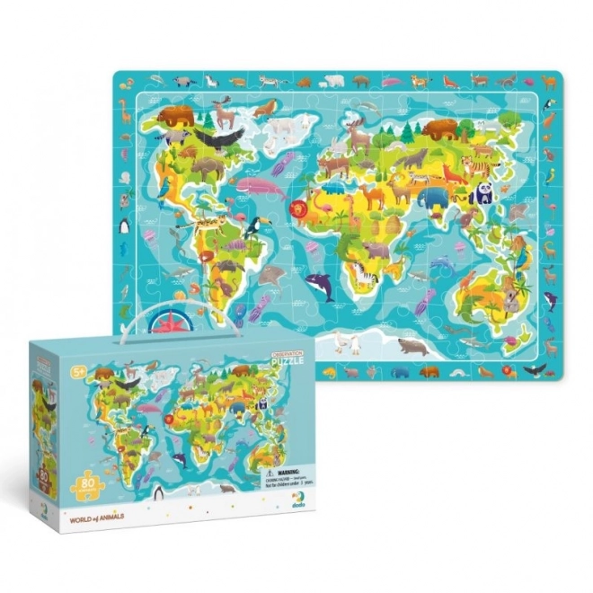 Puzzle s hledáním obrázků Svět zvířat 80 dílků