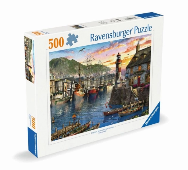 Puzzle Východ slunce v přístavu 500 dílků Ravensburger