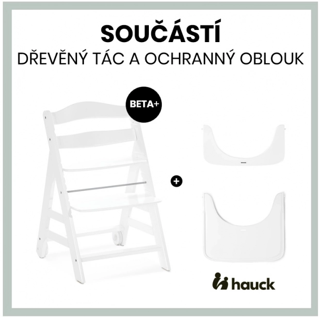 Hauck Beta+ dřevěná rostoucí jídelní židle Bílá