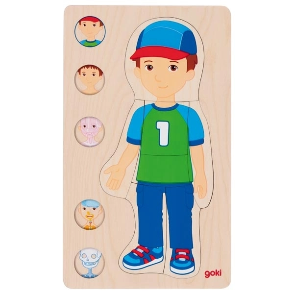 GOKI Vícevrstvé puzzle Lidské tělo Chlapec