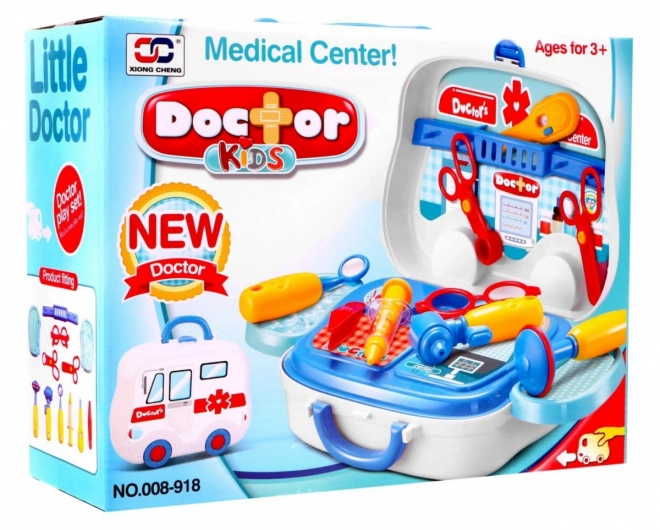 Doktorská sada + kufřík na sanitku pro děti 3+ Přenosná hračka + příslušenství k doktorskému vybavení