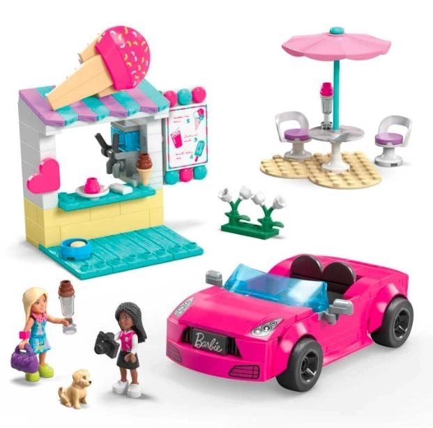 Stavebnice Mega Barbie Kabriolet a stánek se zmrzlinou