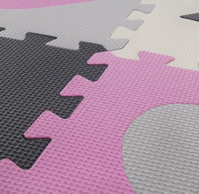 Matadi Pěnové puzzle šedo-růžové Srdce a hvězdy (28x28)