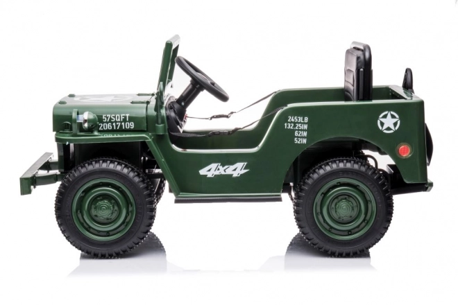 Auto na akumulátor vojenská zelená 4x4