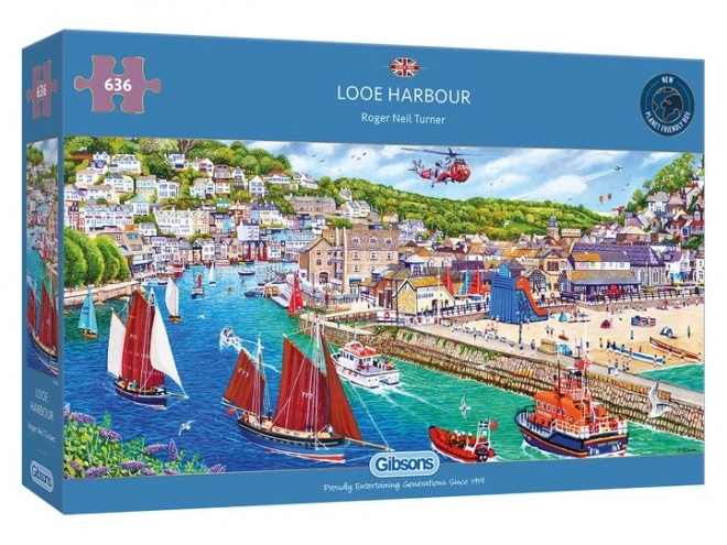 panoramatické puzzle Přístav Looe od Gibsons, 636 dílků