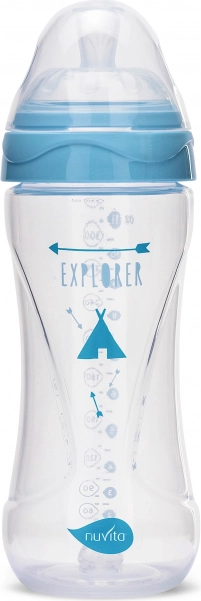 Kojenecká láhev 330 ml, transparentně modrá
