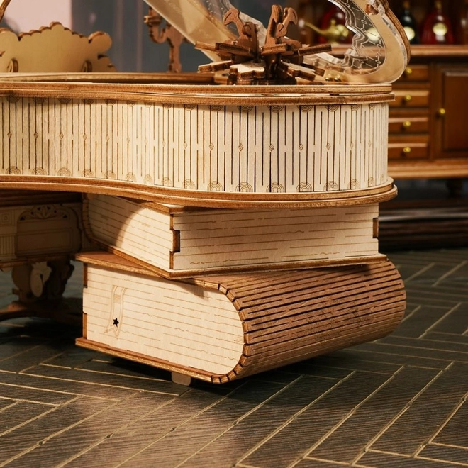 RoboTime 3D Dřevěné mechanické puzzle Kouzelné piáno (elektrický pohon)