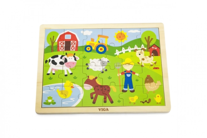 Viga dřevěné puzzle farma pro děti