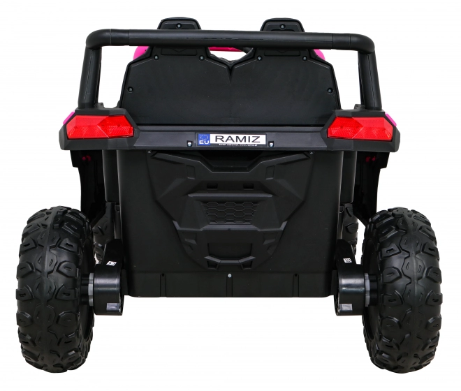 Buggy UTV 2000M mașină de curse cu baterie + sunete MP3 lumini + telecomandă + pornire lentă – Růžové