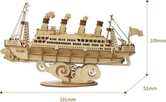 RoboTime dřevěné 3D puzzle Zaoceánský parník