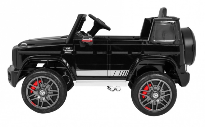 Mercedes AMG G63 pro děti Lak černá + dálkové ovládání + MP3 LED + pomalý start + EVA + pásy