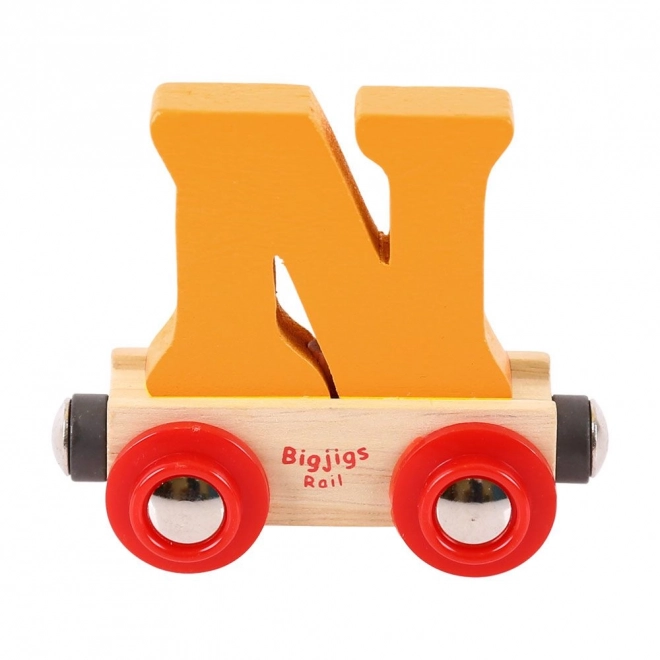 Bigjigs Rail Vagónek dřevěné vláčkodráhy - Písmeno N