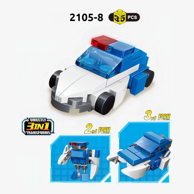 Qman Stavebnice Policejní Inženýrský Tým 3v1