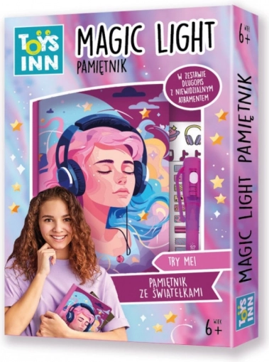 Diář Magic Light Music s LED světýlky a tajným inkoustem