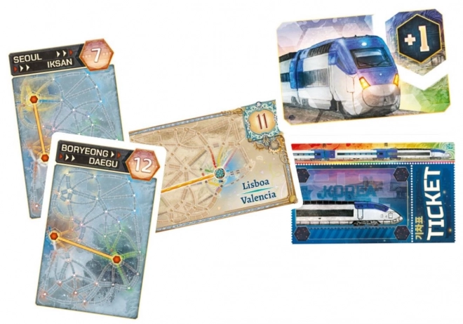 Hra Boarding the Train: a Jižní Koreu: Kolekce map 8 - Pyrenejský poloostrov a Jižní Korea