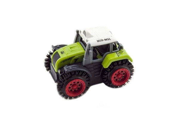Traktor převracecí plast 10cm mix barev na baterie