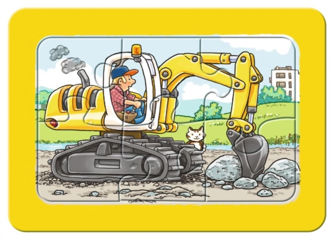 RAVENSBURGER Moje první puzzle Stavební stroje 3x6 dílků