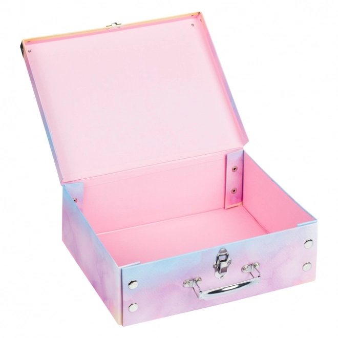 BAAGL Skládací školní kufřík Rainbow Unicorn s kováním