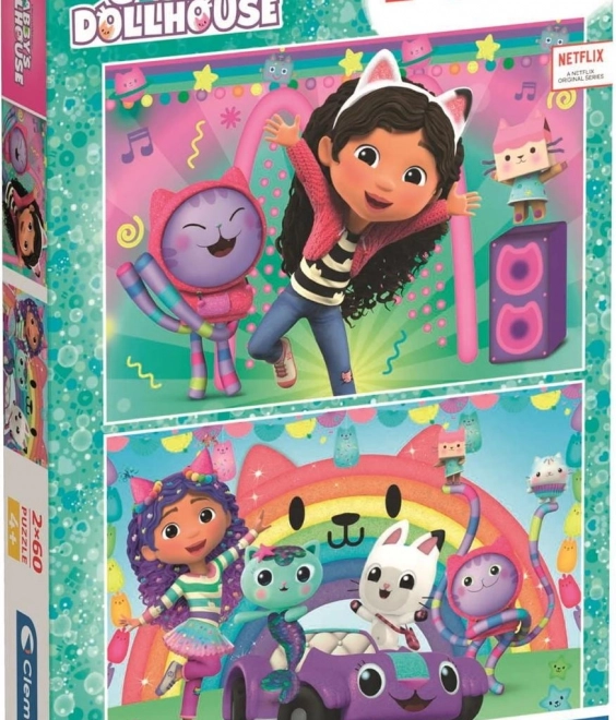 Puzzle Gábinin kouzelný domek: Raduj se s námi 2x60 dílků