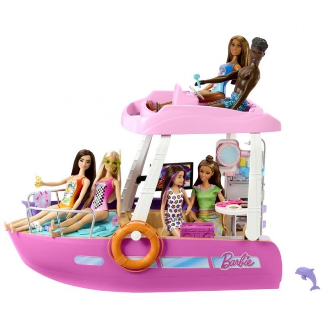 barbie vysněná motorová loď s transformací interiéru a doplňky