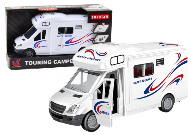 Dětský bílý karavan se světly a zvuky