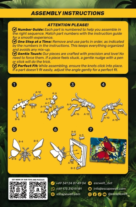 EscapeWelt 3D dřevěné puzzle motýl
