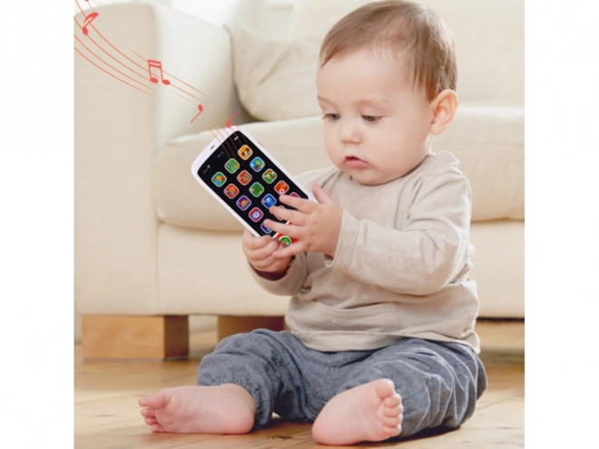 Interaktivní dotykový smartphone pro děti se světly a melodiemi