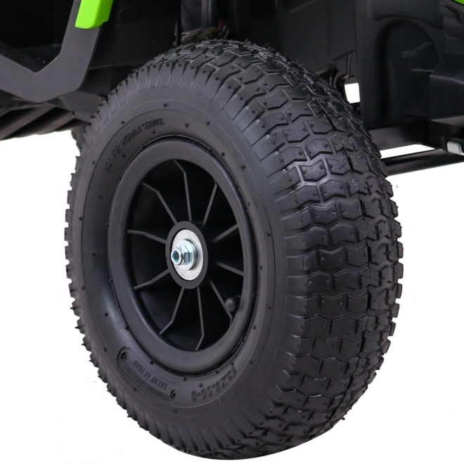Dětská čtyřkolka ATV Air battery quad Black-Green + nafukovací kola + rádio MP3 + pomalý start