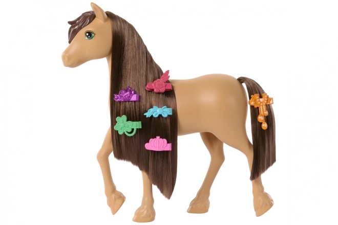 Barbie Pepper kůň s hnědými vlasy pro styling